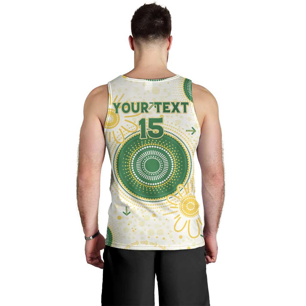 Custom Australia Cricket Men Tank Top Aboriginal Pattern - Aussie Hoodie