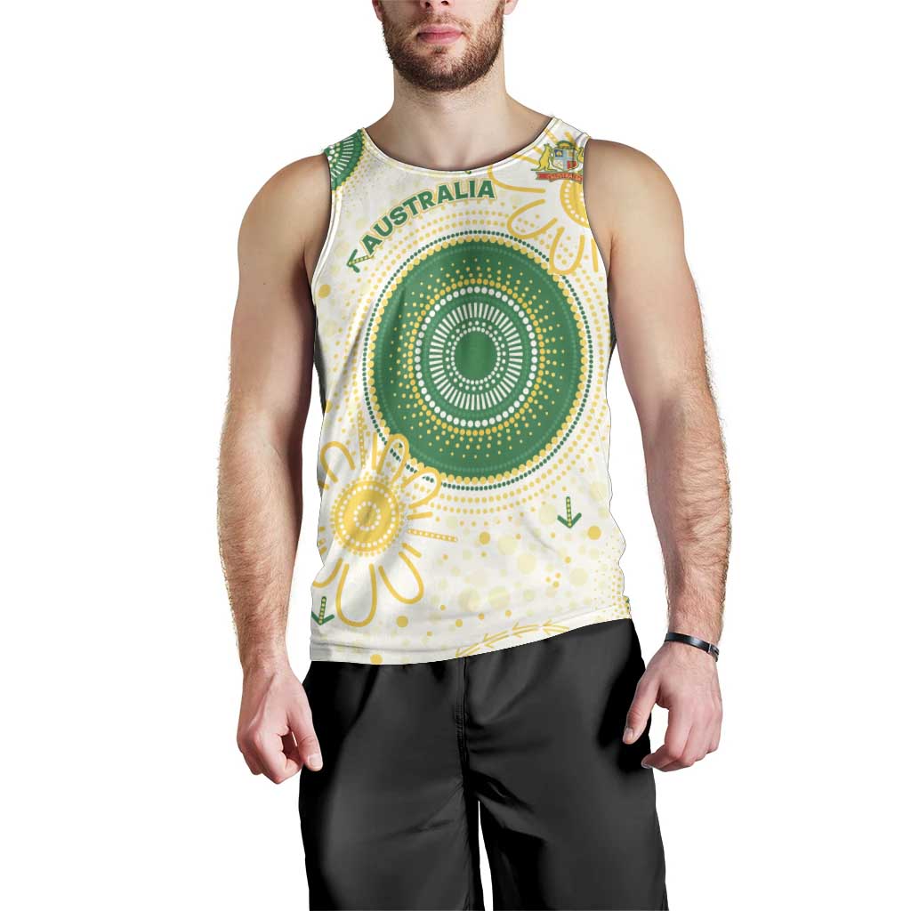 Custom Australia Cricket Men Tank Top Aboriginal Pattern - Aussie Hoodie