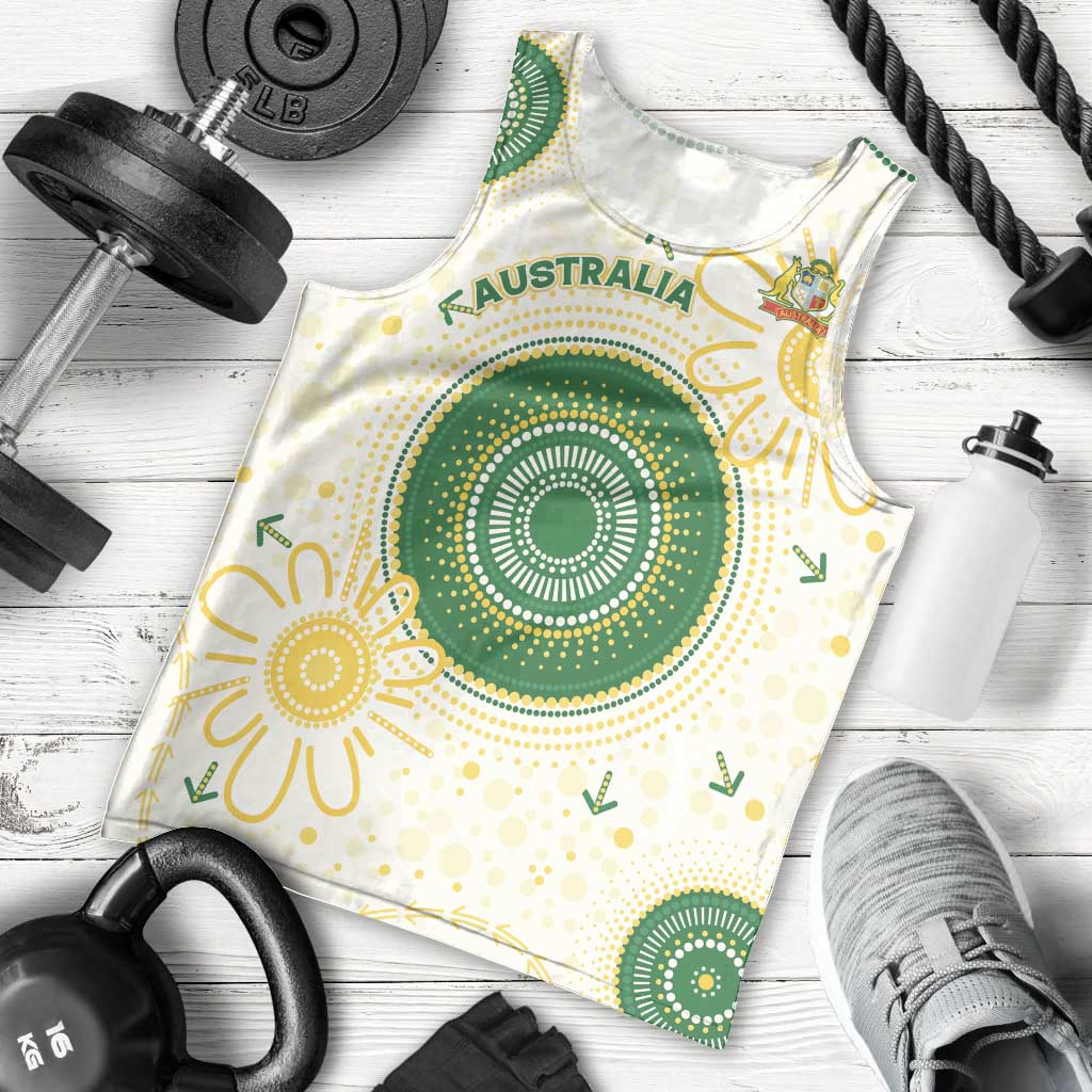 Custom Australia Cricket Men Tank Top Aboriginal Pattern - Aussie Hoodie