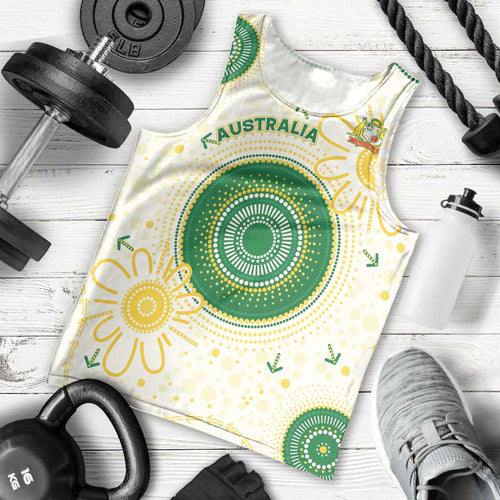 Custom Australia Cricket Men Tank Top Aboriginal Pattern - Aussie Hoodie
