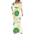 Custom Australia Cricket Mermaid Dress Aboriginal Pattern - Aussie Hoodie
