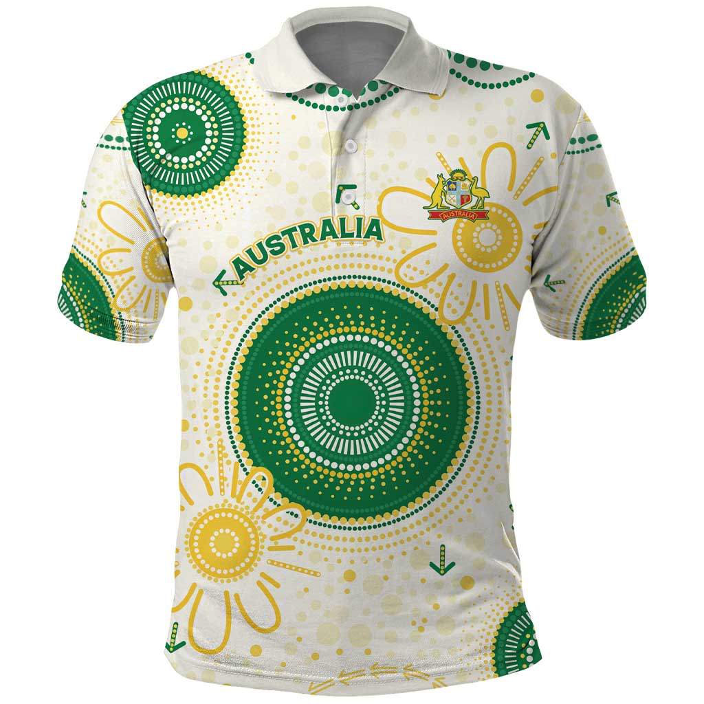 Custom Australia Cricket Polo Shirt Aboriginal Pattern - Aussie Hoodie