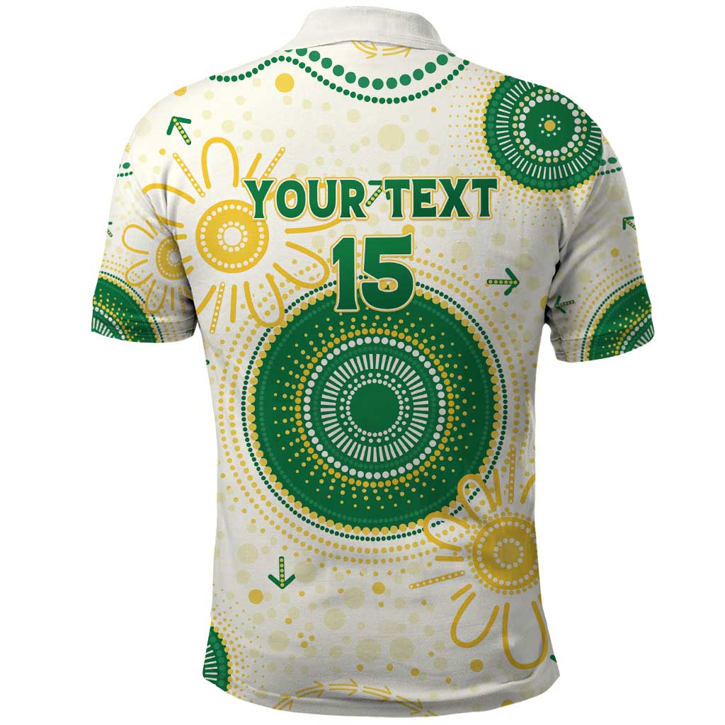 Custom Australia Cricket Polo Shirt Aboriginal Pattern - Aussie Hoodie