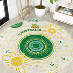 Australia Cricket Round Carpet Aboriginal Pattern - Aussie Hoodie