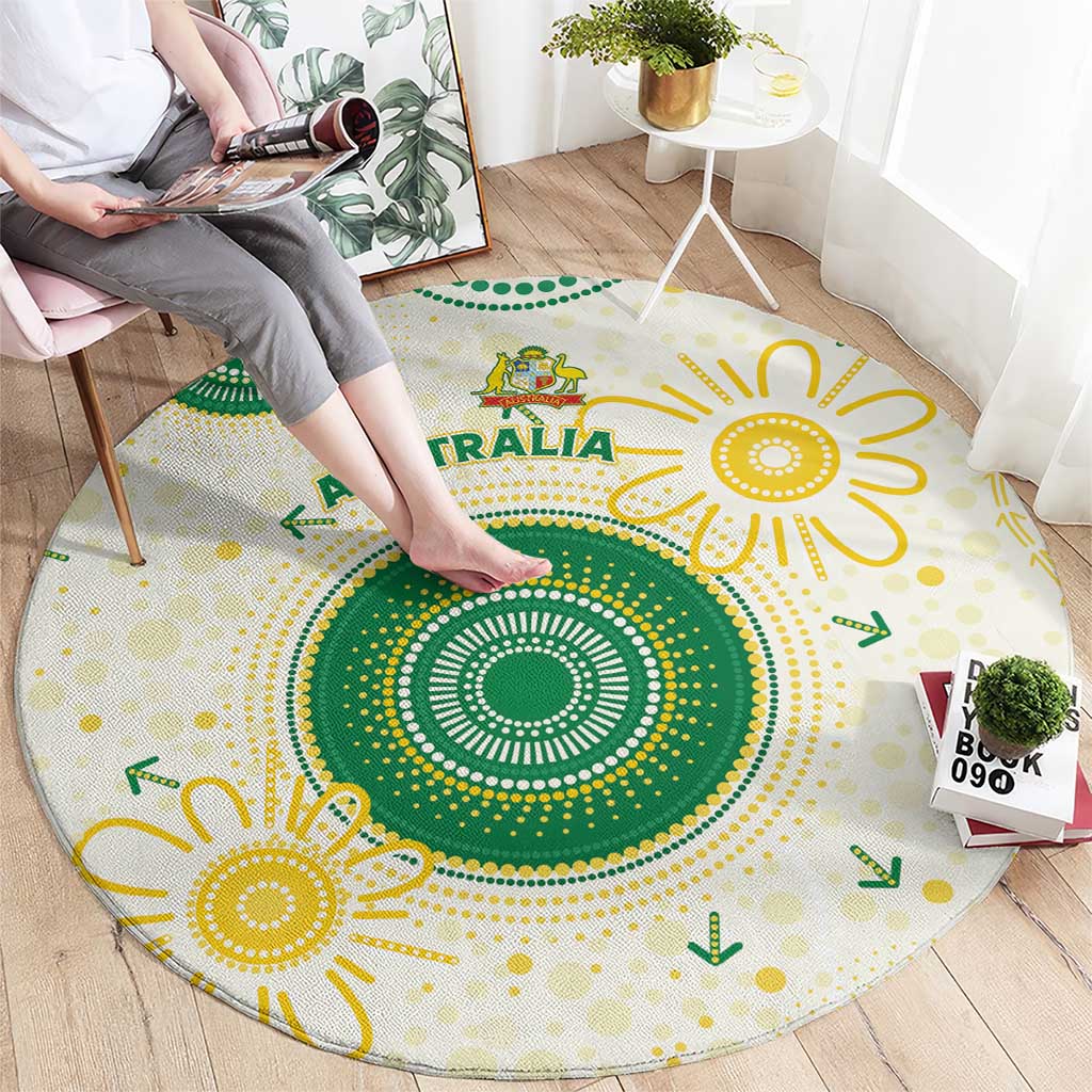 Australia Cricket Round Carpet Aboriginal Pattern - Aussie Hoodie