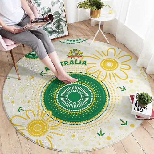 Australia Cricket Round Carpet Aboriginal Pattern - Aussie Hoodie