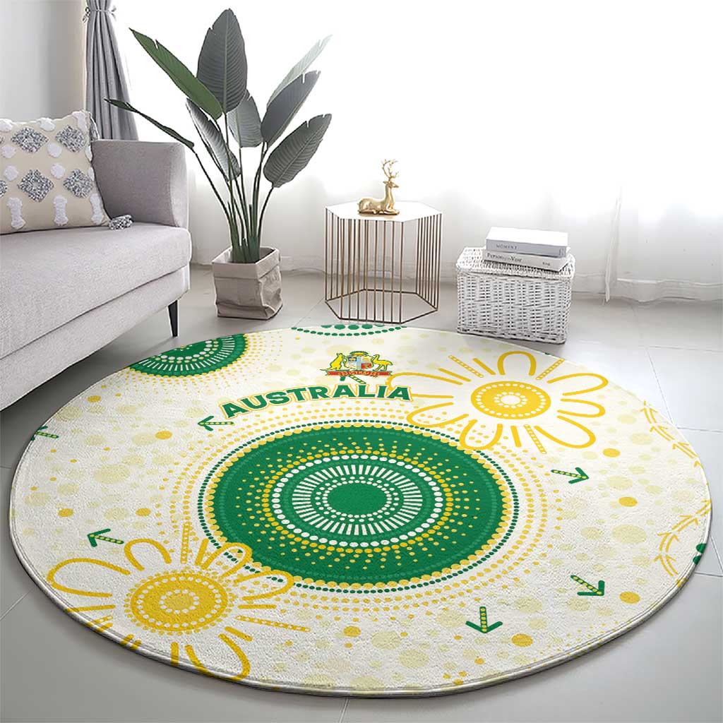 Australia Cricket Round Carpet Aboriginal Pattern - Aussie Hoodie