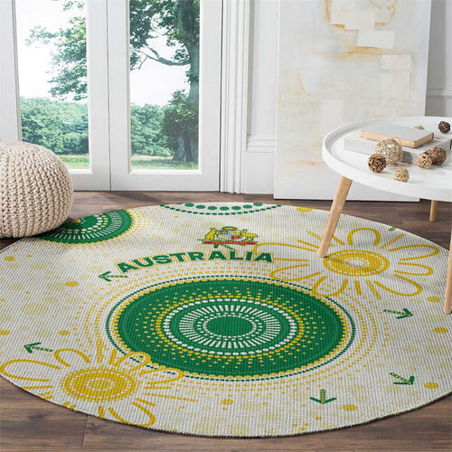 Australia Cricket Round Carpet Aboriginal Pattern - Aussie Hoodie