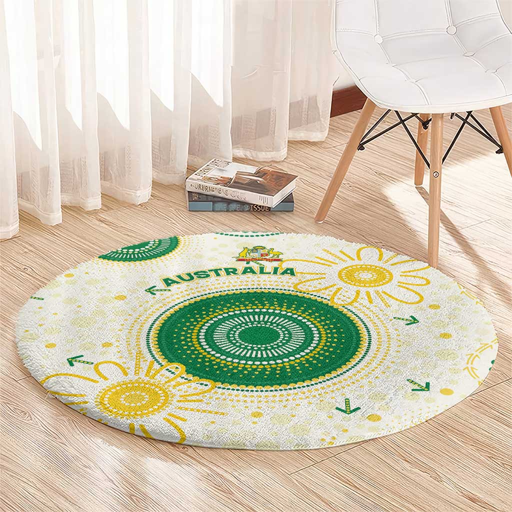 Australia Cricket Round Carpet Aboriginal Pattern - Aussie Hoodie