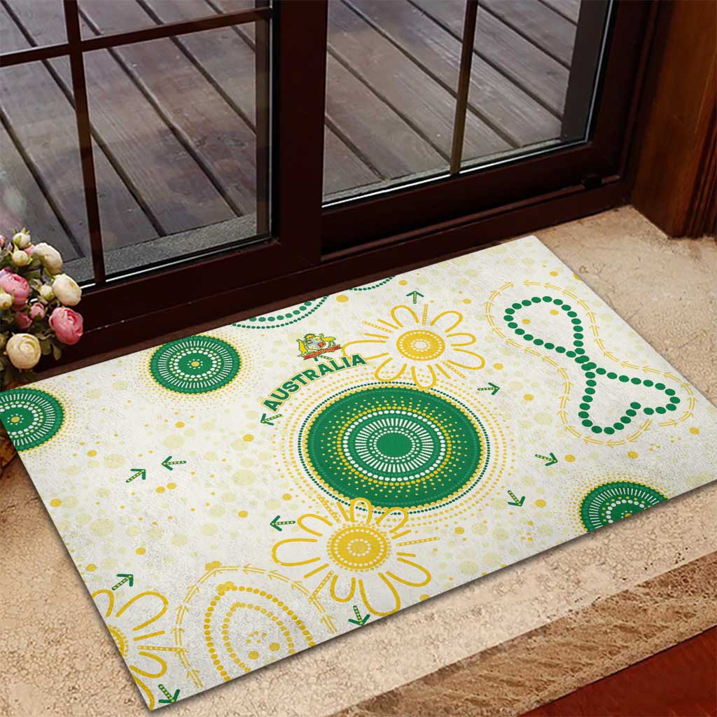 Australia Cricket Rubber Doormat Aboriginal Pattern - Aussie Hoodie