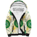 Custom Australia Cricket Sherpa Hoodie Aboriginal Pattern - Aussie Hoodie