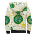 Custom Australia Cricket Sherpa Hoodie Aboriginal Pattern - Aussie Hoodie