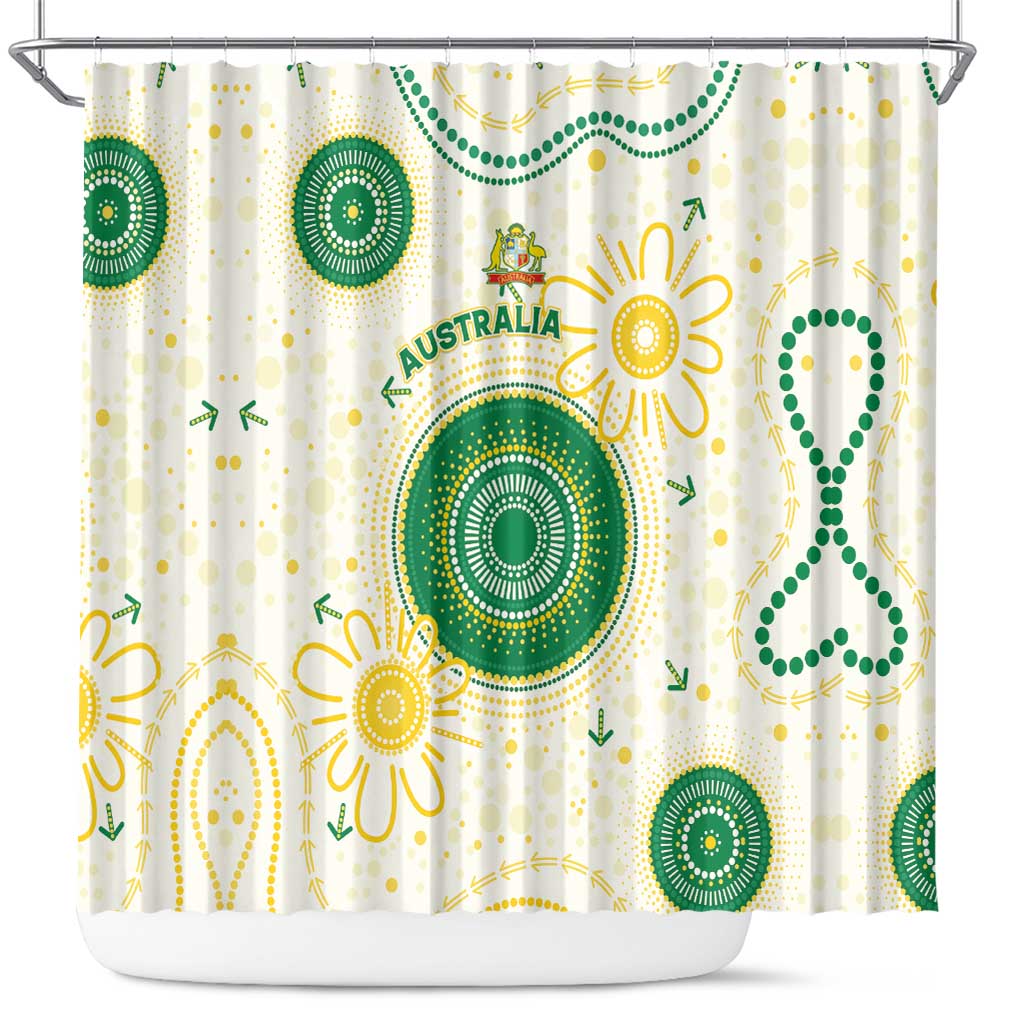 Australia Cricket Shower Curtain Aboriginal Pattern - Aussie Hoodie
