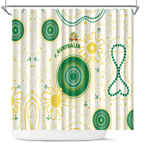 Australia Cricket Shower Curtain Aboriginal Pattern - Aussie Hoodie
