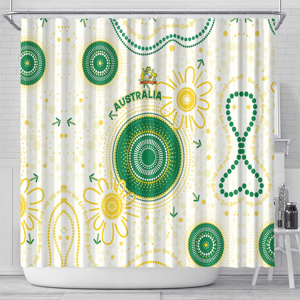 Australia Cricket Shower Curtain Aboriginal Pattern - Aussie Hoodie