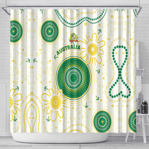 Australia Cricket Shower Curtain Aboriginal Pattern - Aussie Hoodie