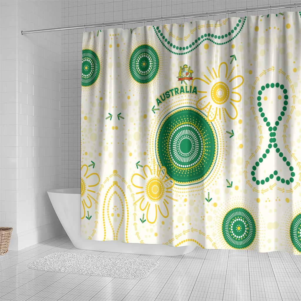 Australia Cricket Shower Curtain Aboriginal Pattern - Aussie Hoodie