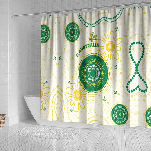 Australia Cricket Shower Curtain Aboriginal Pattern - Aussie Hoodie