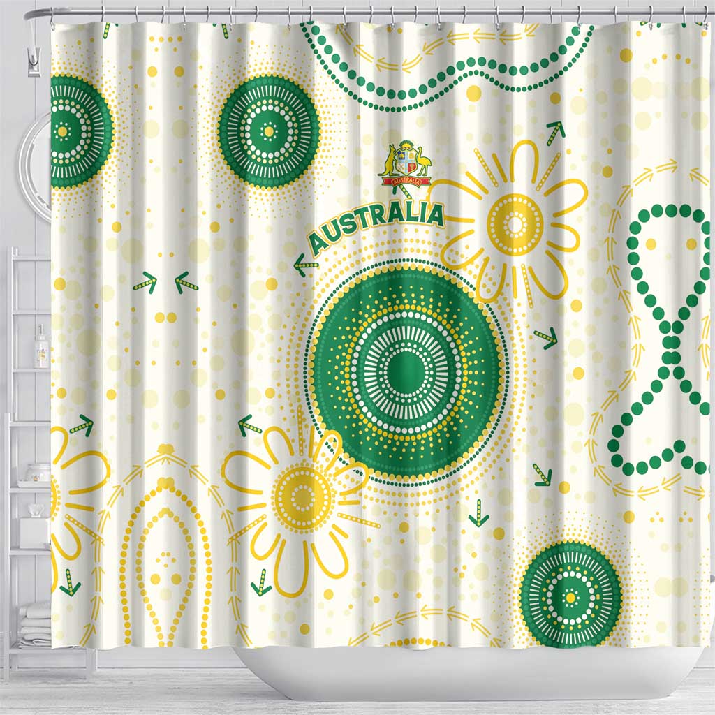 Australia Cricket Shower Curtain Aboriginal Pattern - Aussie Hoodie