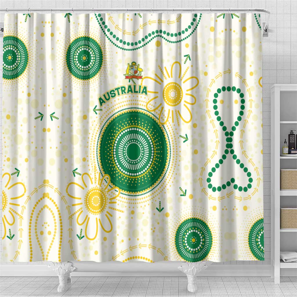 Australia Cricket Shower Curtain Aboriginal Pattern - Aussie Hoodie