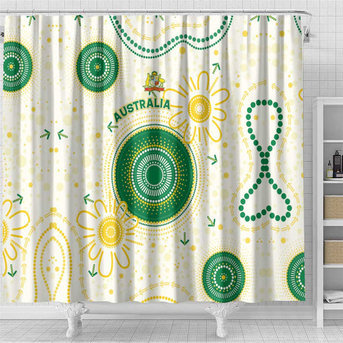 Australia Cricket Shower Curtain Aboriginal Pattern - Aussie Hoodie