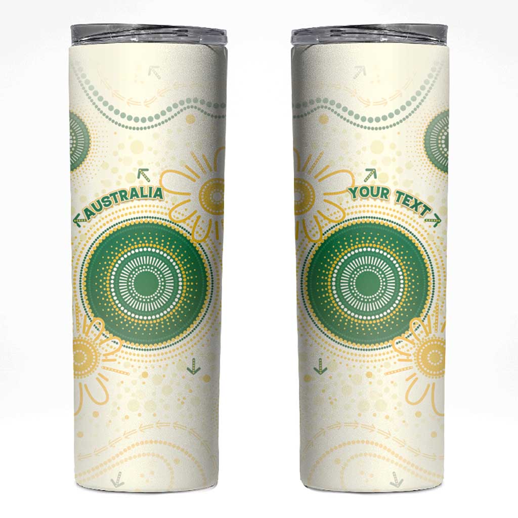 Custom Australia Cricket Skinny Tumbler Aboriginal Pattern - Aussie Hoodie