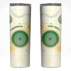 Custom Australia Cricket Skinny Tumbler Aboriginal Pattern - Aussie Hoodie