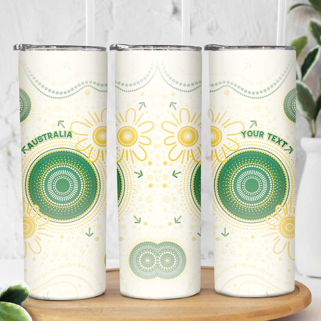 Custom Australia Cricket Skinny Tumbler Aboriginal Pattern - Aussie Hoodie