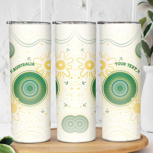 Custom Australia Cricket Skinny Tumbler Aboriginal Pattern - Aussie Hoodie