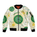 Custom Australia Cricket Sleeve Zip Bomber Jacket Aboriginal Pattern - Aussie Hoodie