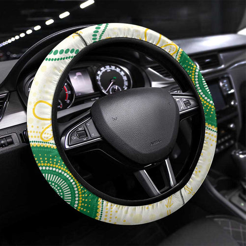 Australia Cricket Steering Wheel Cover Aboriginal Pattern - Aussie Hoodie