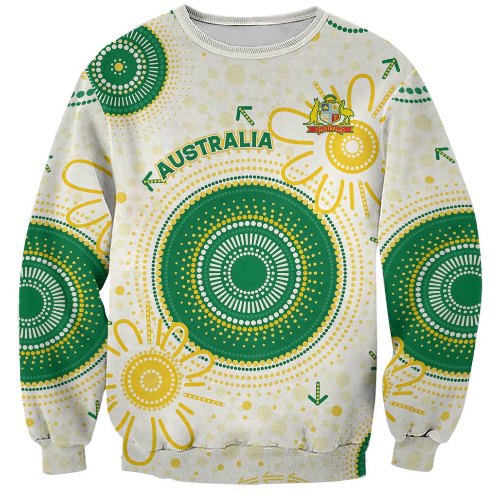 Custom Australia Cricket Sweatshirt Aboriginal Pattern - Aussie Hoodie