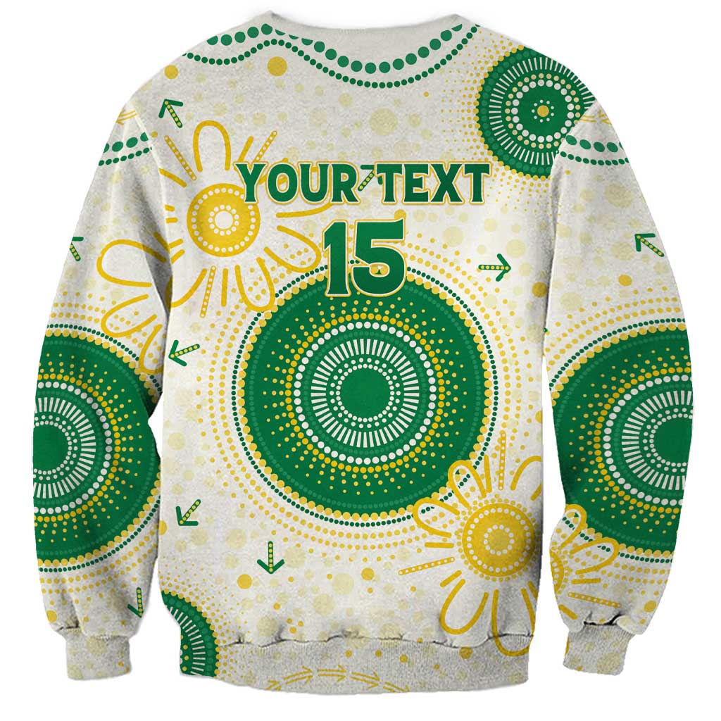Custom Australia Cricket Sweatshirt Aboriginal Pattern - Aussie Hoodie