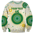Custom Australia Cricket Sweatshirt Aboriginal Pattern - Aussie Hoodie