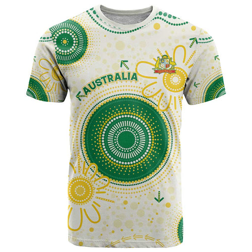 Custom Australia Cricket T Shirt Aboriginal Pattern - Aussie Hoodie