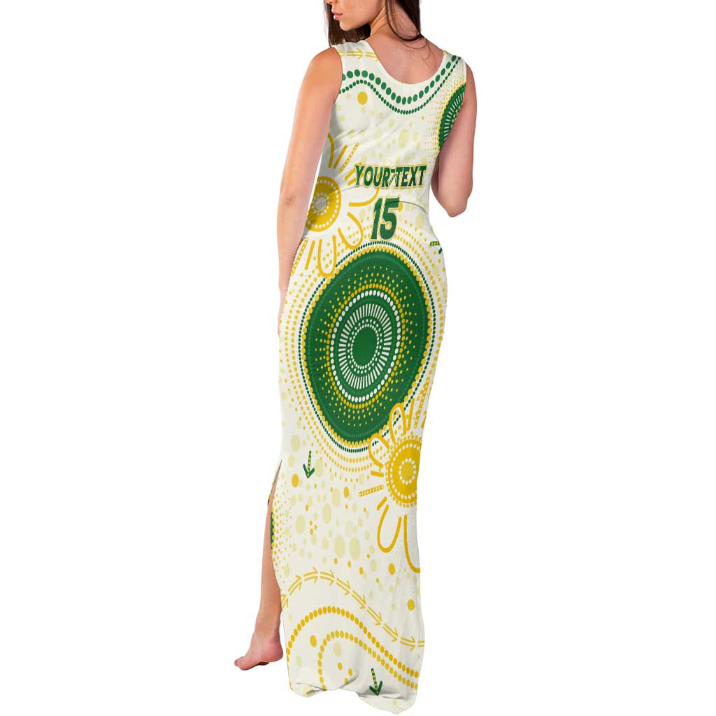 Custom Australia Cricket Tank Maxi Dress Aboriginal Pattern - Aussie Hoodie