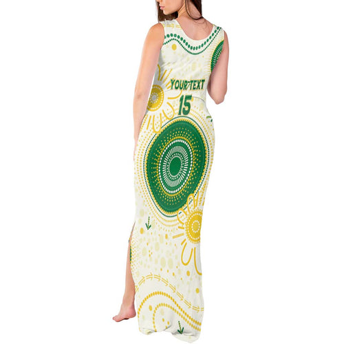 Custom Australia Cricket Tank Maxi Dress Aboriginal Pattern - Aussie Hoodie