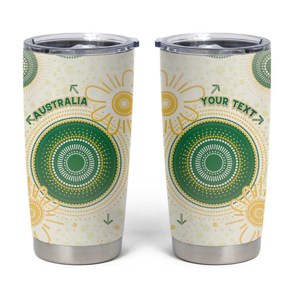 Custom Australia Cricket Tumbler Cup Aboriginal Pattern - Aussie Hoodie