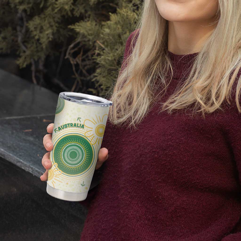Custom Australia Cricket Tumbler Cup Aboriginal Pattern - Aussie Hoodie