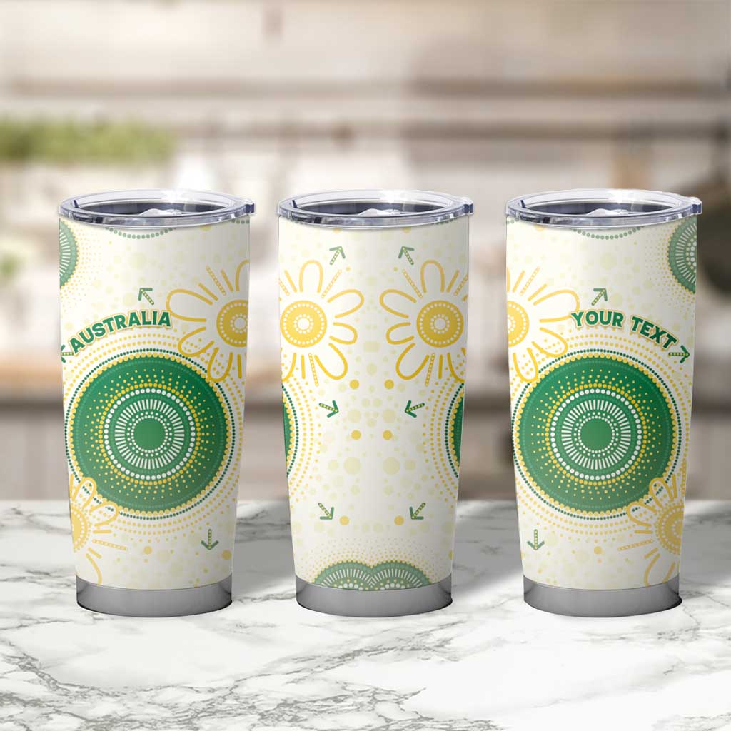 Custom Australia Cricket Tumbler Cup Aboriginal Pattern - Aussie Hoodie