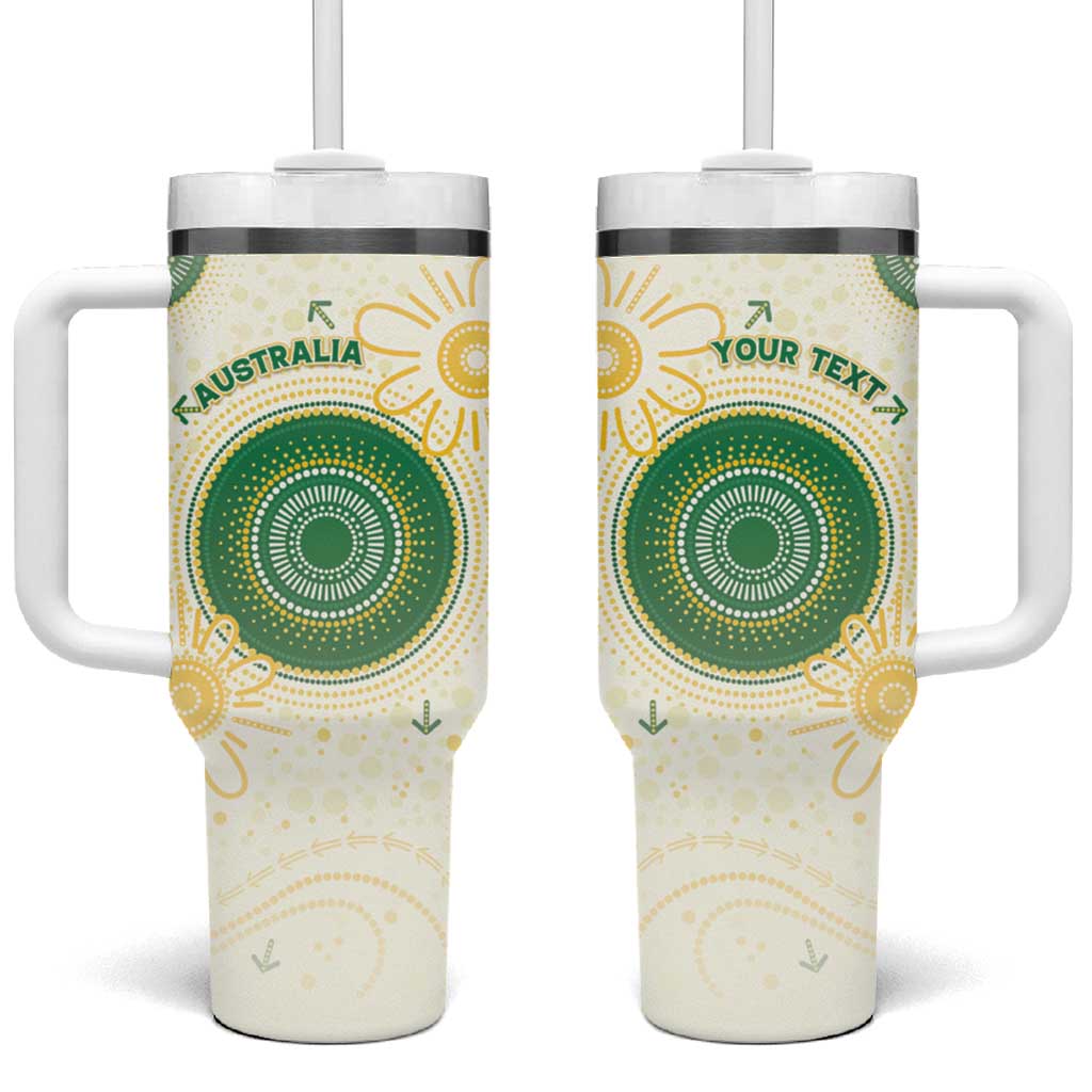 Custom Australia Cricket Tumbler With Handle Aboriginal Pattern - Aussie Hoodie