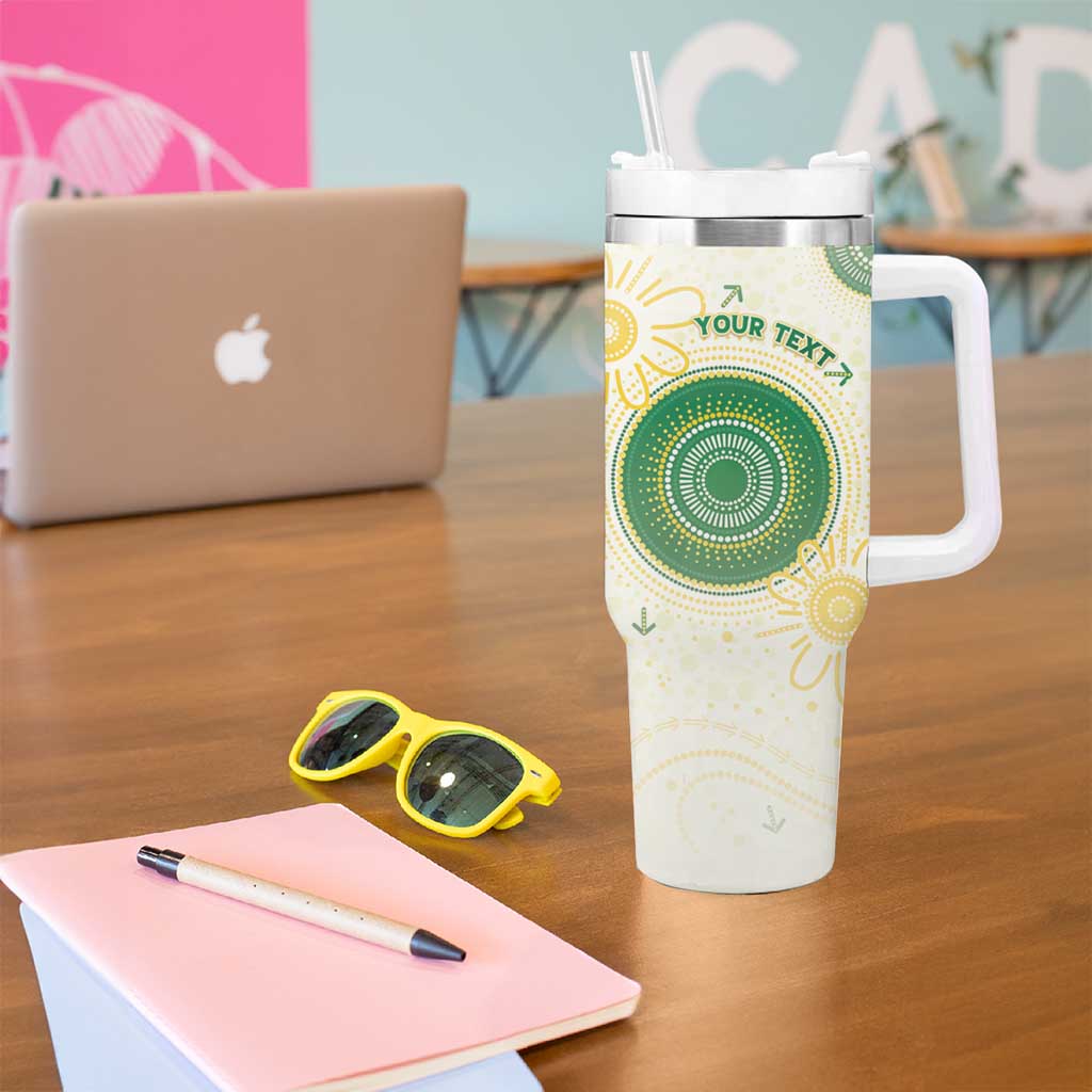Custom Australia Cricket Tumbler With Handle Aboriginal Pattern - Aussie Hoodie
