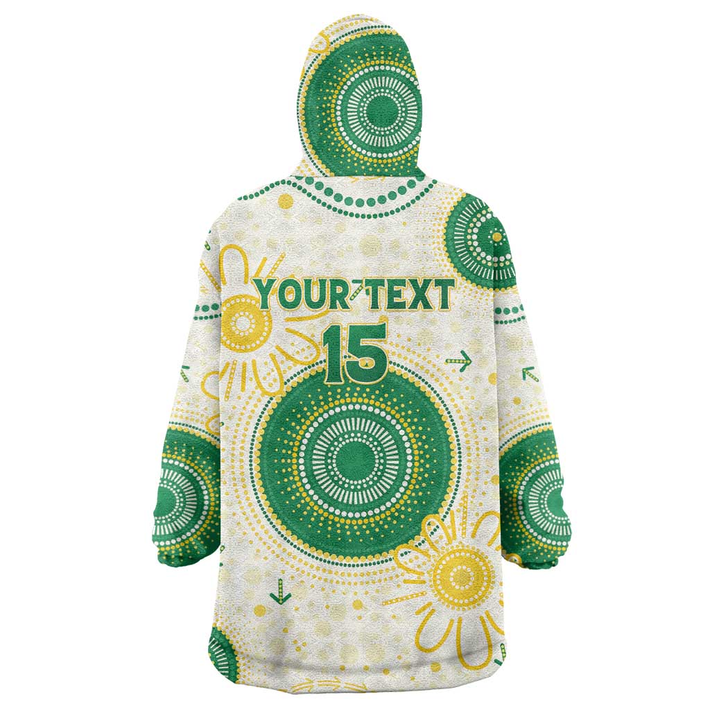 Custom Australia Cricket Wearable Blanket Hoodie Aboriginal Pattern - Aussie Hoodie