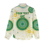 Custom Australia Cricket Women Casual Shirt Aboriginal Pattern - Aussie Hoodie