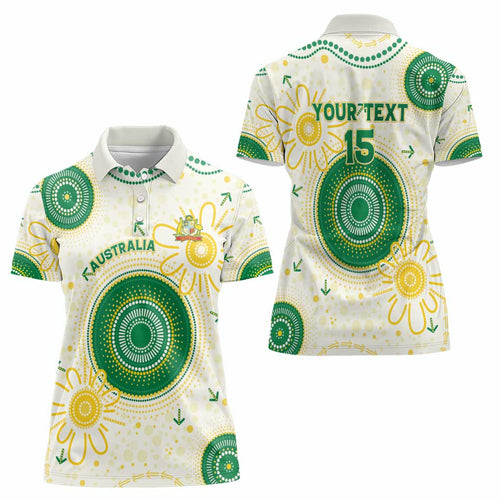Custom Australia Cricket Women Polo Shirt Aboriginal Pattern - Aussie Hoodie