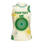 Custom Australia Cricket Women Sleeveless Polo Shirt Aboriginal Pattern - Aussie Hoodie