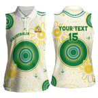 Custom Australia Cricket Women Sleeveless Polo Shirt Aboriginal Pattern - Aussie Hoodie