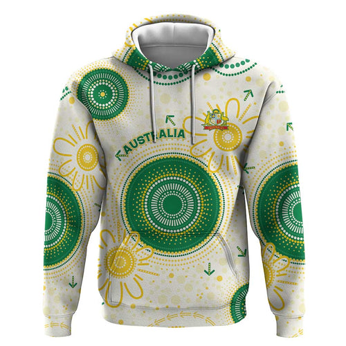 Custom Australia Cricket Zip Hoodie Aboriginal Pattern - Aussie Hoodie