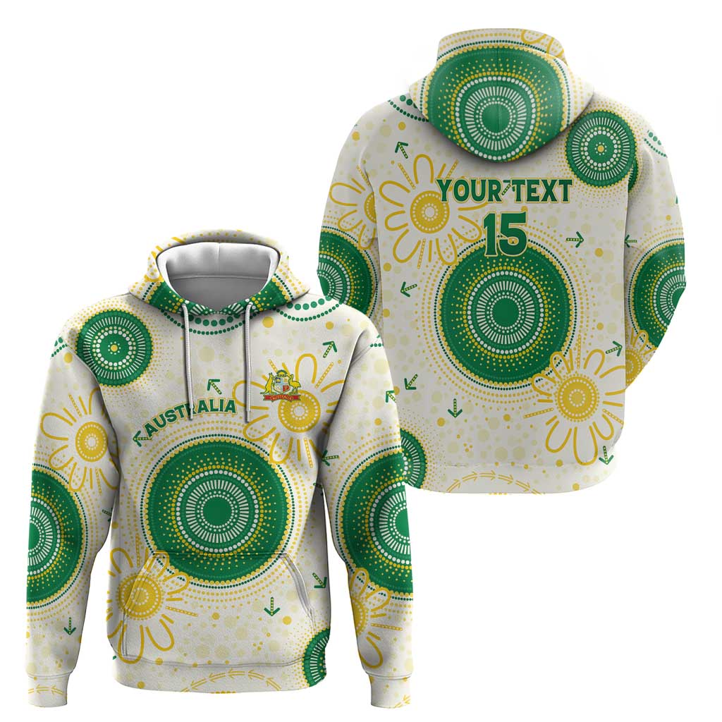 Custom Australia Cricket Zip Hoodie Aboriginal Pattern - Aussie Hoodie