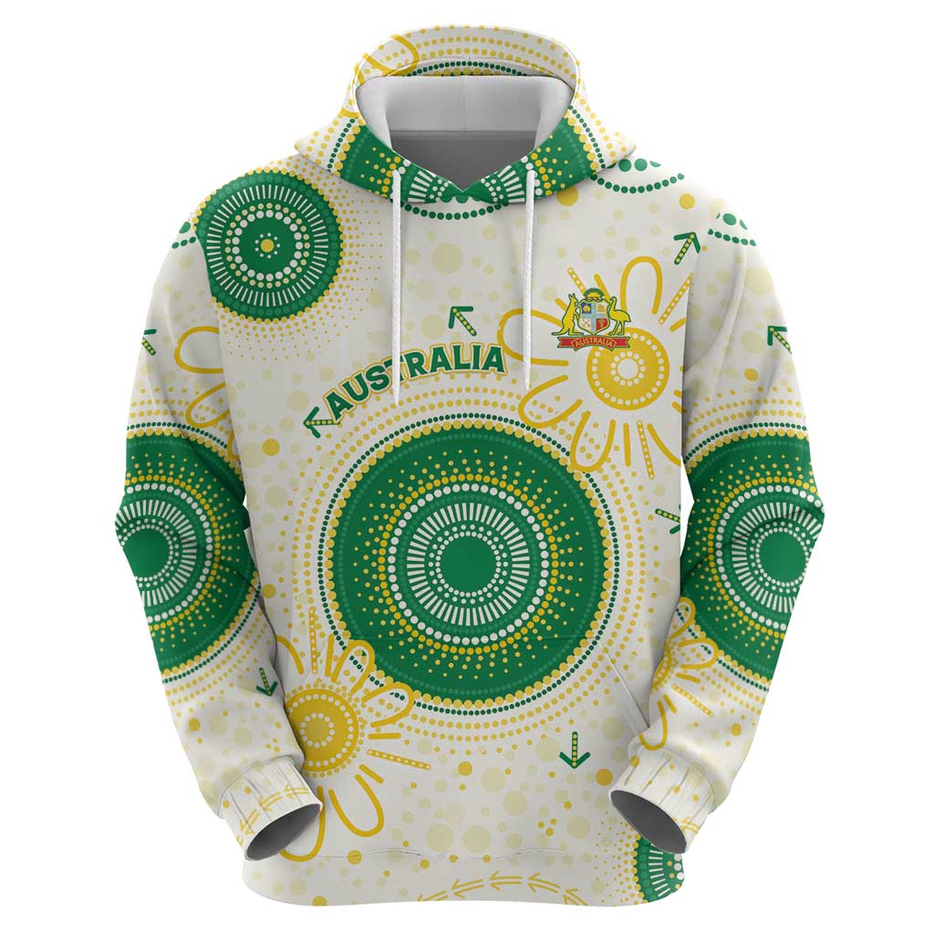 Custom Australia Cricket Zip Hoodie Aboriginal Pattern - Aussie Hoodie